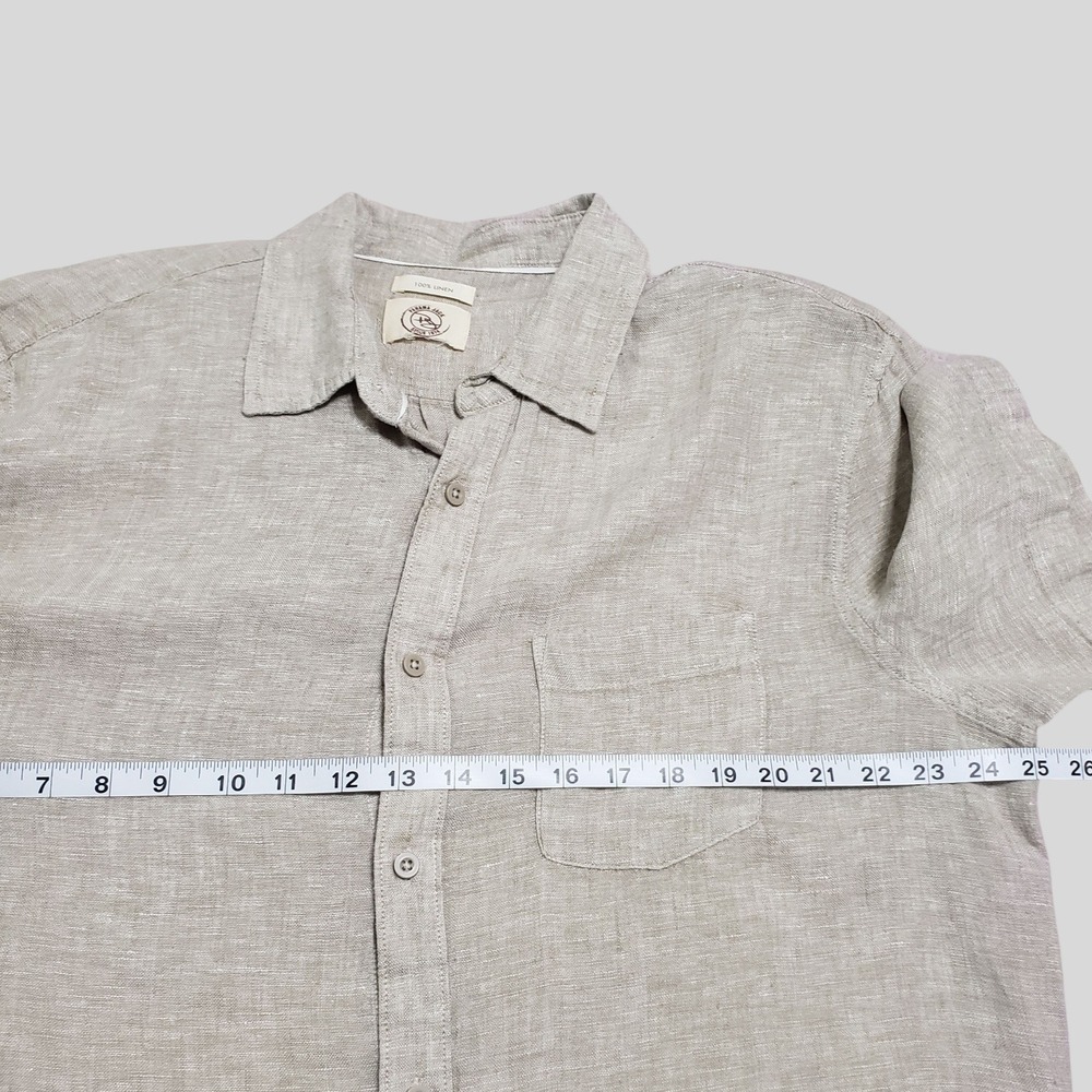 Panama Jack Mens Tan 100% Linen Short‎ Sleeve Button Down Shirt Size XL - Picture 7 of 10
